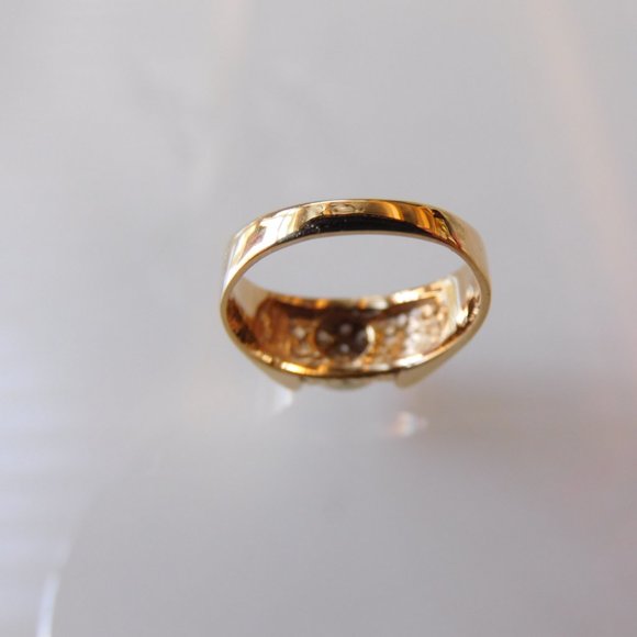 Ring White Gold and 10K Yellow Gold 7 Diamonds 2 points each GR 4 - Picture 6 of 10
